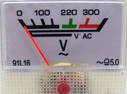 Anslutning av en ammeter och en voltmeter i ett likströmsnät